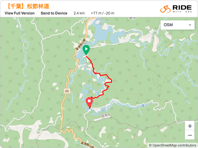 千葉【松節林道】のルート地図・GPSデータ