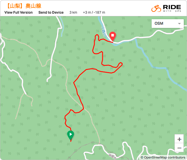 山梨【林道・奥山線】のルート地図・GPSデータ