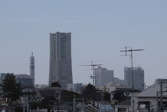 旧根岸住宅跡地から横浜を眺める