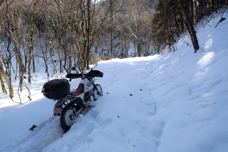 結氷の山中湖＆林道で雪あそびツーリング