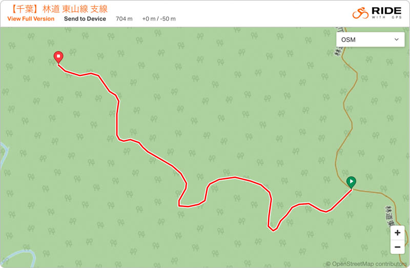 林道 東山線 支線（千葉）のルート地図・GPSデータ