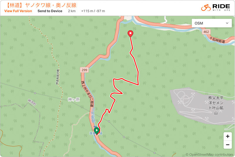 林道 ヤノタワ線・奥ノ反線（群馬）の地図