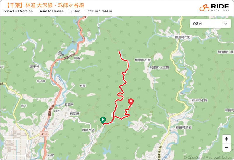 林道 大沢線（千葉）の地図