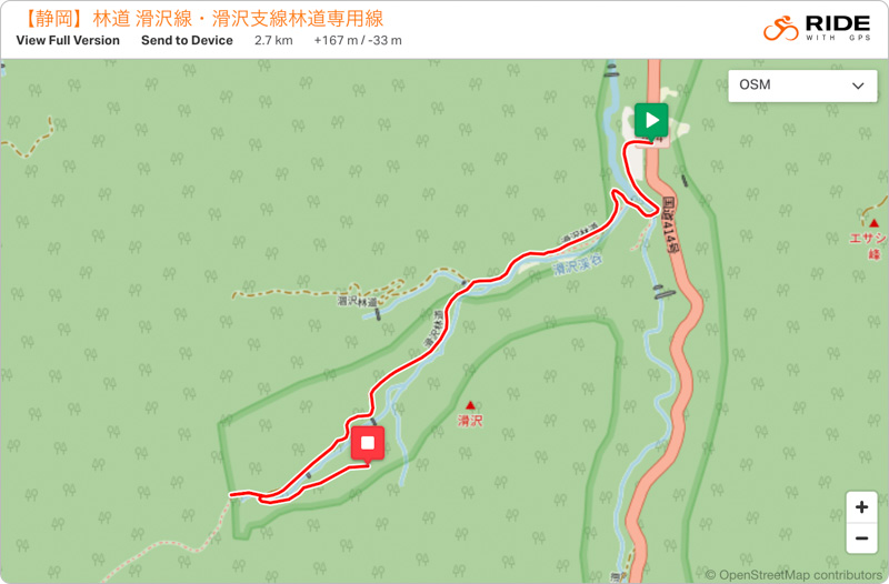 静岡・林道 滑沢線の地図